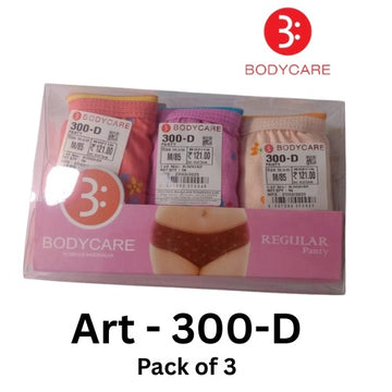 Body Care (300) Hipster Coverage Cotton Lycra Panties for Girls | Pack of 3 (Light Colour-3 Different Colour)