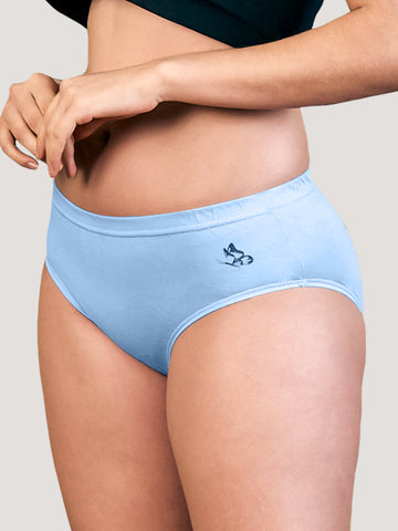 Kalyani Eve Hipster Coverage Cotton Lycra Panties for Girls | Pack of 3 (Light Colour - 3 Different Colour))
