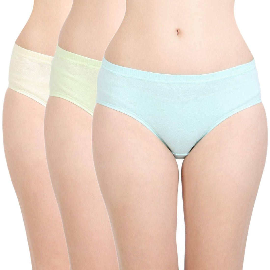 Body Care (2C) Hipster Coverage Cotton Lycra Panties for Girls | Pack of 3 (Light Colour-3 Different Colour)