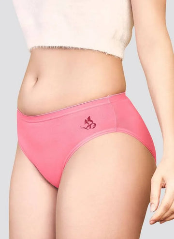 Kalyani Snow Medium Coverage Cotton Lycra Panties for Girls | Pack of 1 (Light Colour)Pink