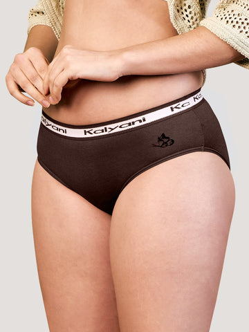 Kalyani Jazzie Hipster Coverage Cotton Lycra Panties for Girls | Pack of 3 (dark Colour - 3 Different Colour))