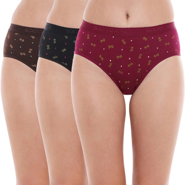 Body Care (1600) Hipster Coverage Cotton Lycra Panties for Girls | Pack of 3 (Dark Colour-3 Different Colour)