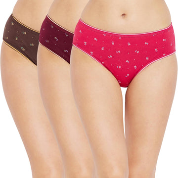 Body Care (400) Hipster Coverage Cotton Lycra Panties for Girls | Pack of 3 (Dark Colour-3 Different Colour)