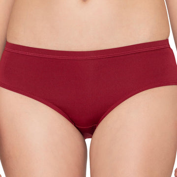Kalyani Zanny Hipster Coverage Cotton Lycra Panties for Girls | Pack of 1 (dark Colour) Maroon