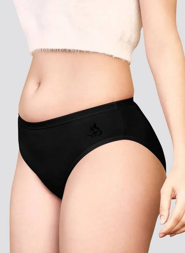 Kalyani Snow Medium Coverage Cotton Lycra Panties for Girls | Pack of 1 (dark Colour)black