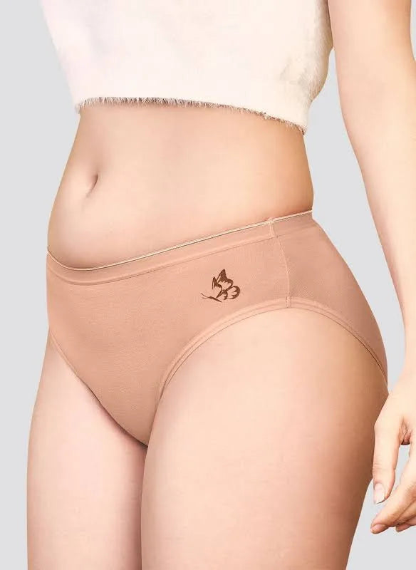Kalyani Snow Medium Coverage Cotton Lycra Panties for Girls | Pack of 1 (Light Colour)Skin
