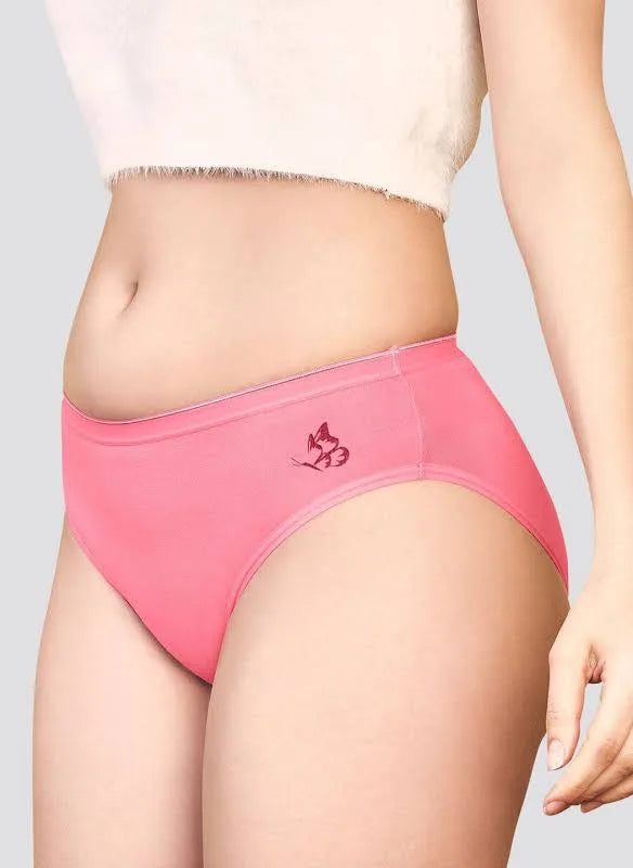 Kalyani Snow Medium Coverage Cotton Lycra Panties for Girls | Pack of 1 (Light Colour)Pink