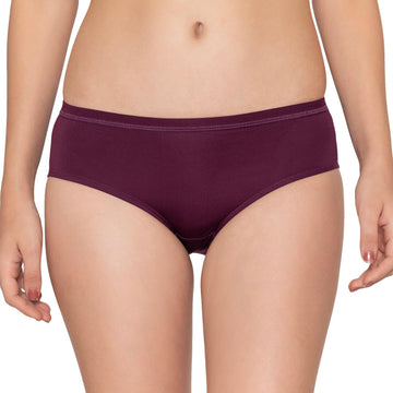 Kalyani Zanny Hipster Coverage Cotton Lycra Panties for Girls | Pack of 1 (dark Colour) wine